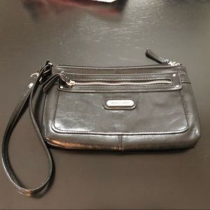 Franco Sarto Black Leather Wristlet